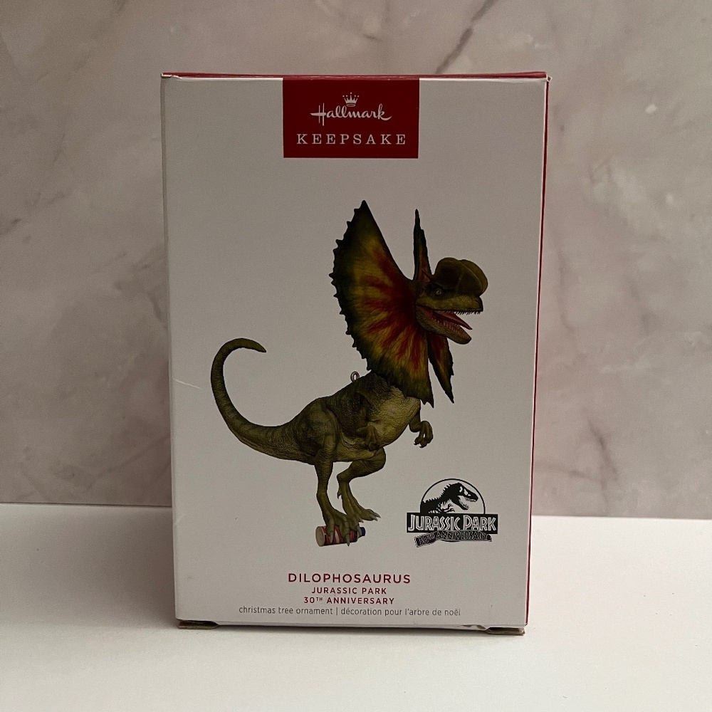 NIB Hallmark Jurassic Park 30th Anniversary Dilophosaurus Christmas Ornament